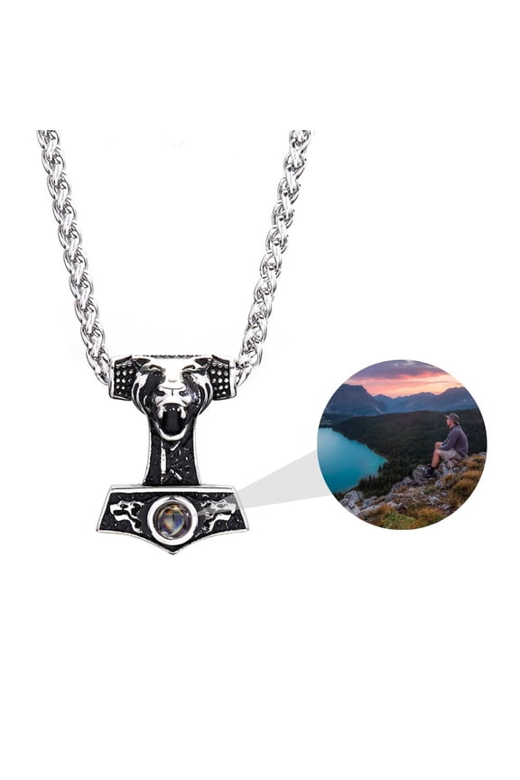 Custom Photo Projection Necklace, Personalized Pendant Necklace for Men, Customized Gifts for Valentine’s Day, Birthday, Anniversary, Wedding and Christmas