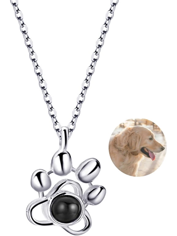 Custom Photo Projection Necklace with Picture Inside I Love You Necklace 100 Languages Personalized Photo Projection Anniversary Valentines Day Gifts for Women