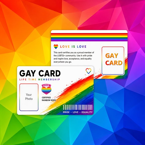 Custom Photo Rainbow Pride PVC Pocket Card 8.55x5.4cm, Personalized Custom Photo Keepsake Card, Customized Picture Wallet Size Card, Waterproof Durable Collectible Card, Unique Memory Gift