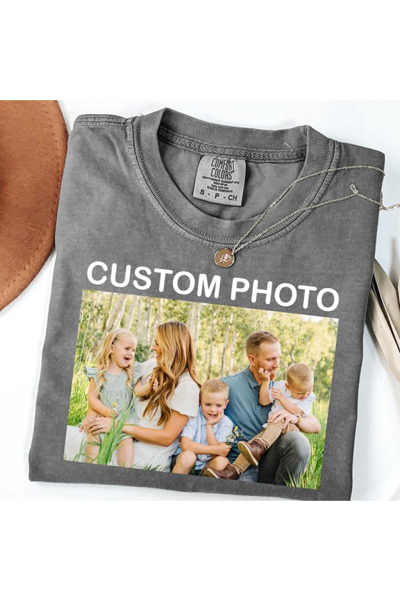 Custom Photo Shirt Personalized TShirt Custom Picture Tee Your Photo Top Family Picture Ap