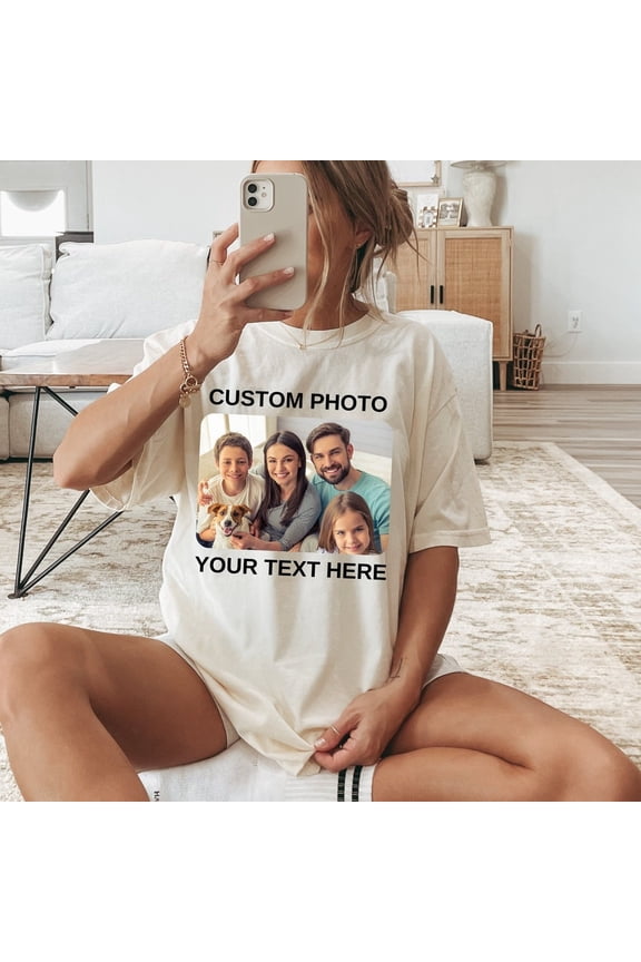 Custom Photo Shirt with Your Text, Personalized Picture T-Shirt, Perfect for Mother's Day, Custom Graphic Tee, Custom Logo Shirt, Photo Tee