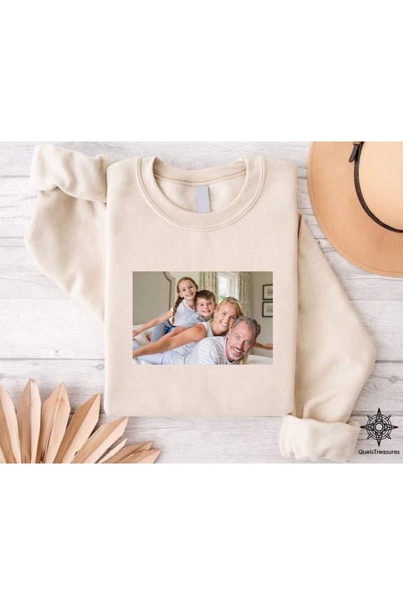 Custom Photo Sweatshirt with the Text, Custom Picture Shirt, Custom Logo Sweater, Personalized Printing Shirt, Make Your Own Shirt