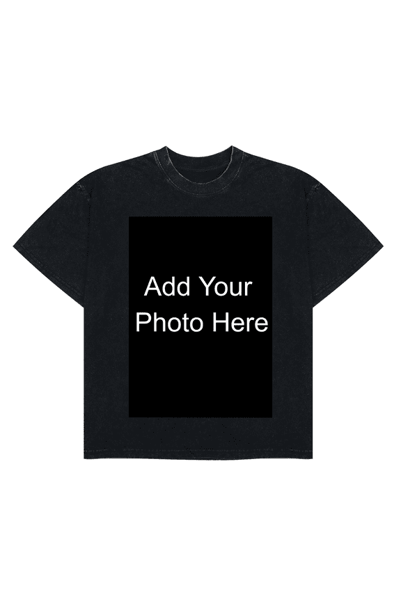 Custom Photo T-Shirt,Personalized Picture Printing,Short Sleeve Vintage Washed T-Shirt for Adults Men Women,6 Sizes S to 3XL