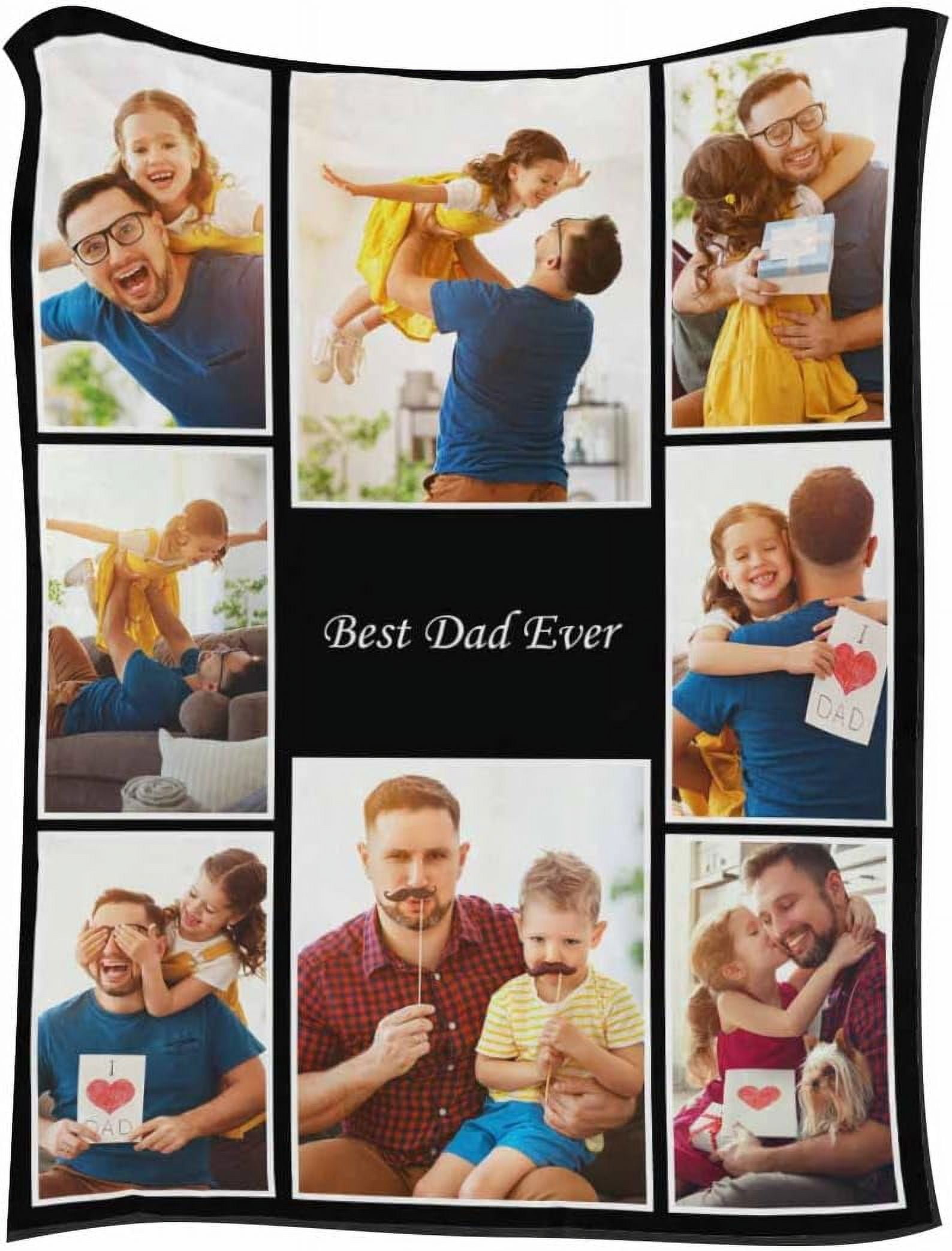 Custom Photo Throw Blanket for Dad Personalized Happy Fathers Day