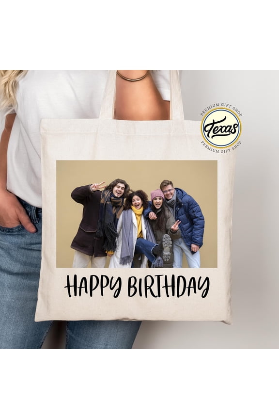 Custom Photo Tote Bag Personalized Cotton Canvas Gift