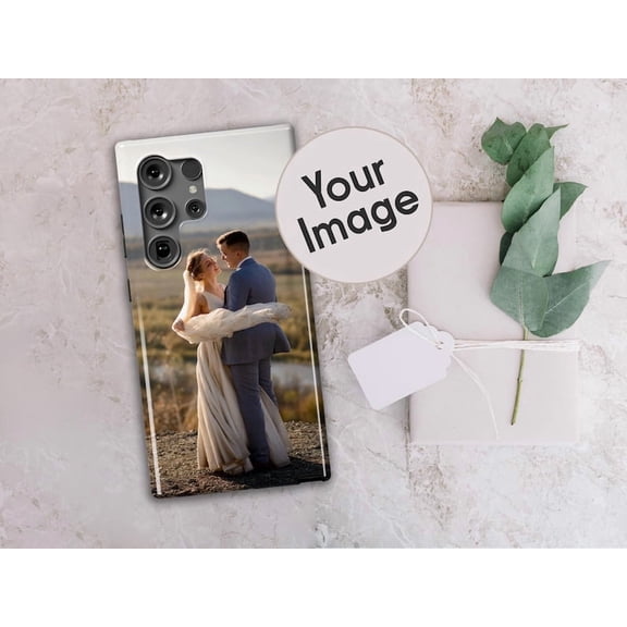Custom Photo Tough Phone Case, Personalized Protective Cover Gift Compatible with Select Apple iPhone and Samsung Galaxy Models