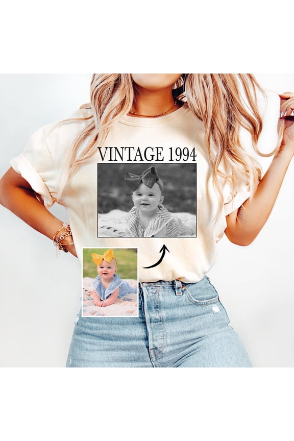 Custom Photo Tshirt Make Your Own Photo Shirt Personalized Family Picture Tee Retro Shirt