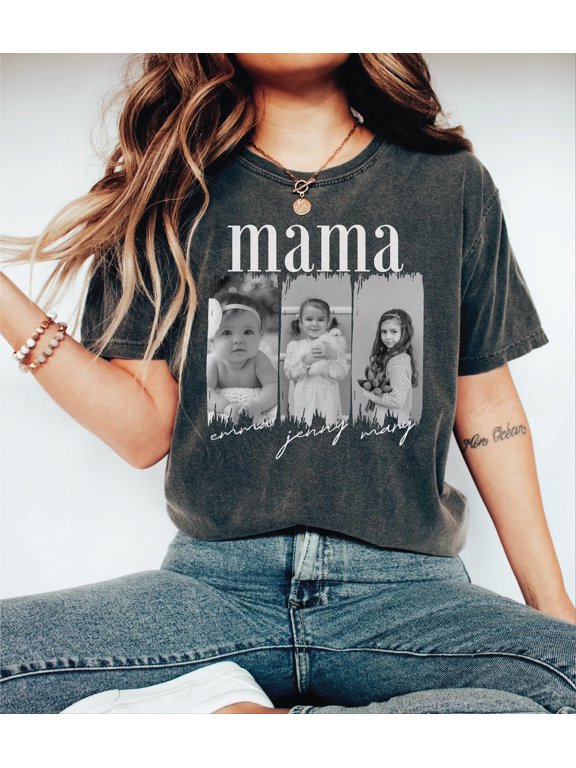 Custom Photo Tshirt for MomPersonalized Picture Mama Shirt Motheramp39s day GiftPIC955