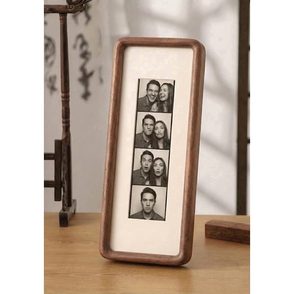 Custom Photobooth Frame, Photo Strip Frame, Walnut Wood Picture Frame, Ready to Hang, Colored Mount, Autophotomat Print Frame