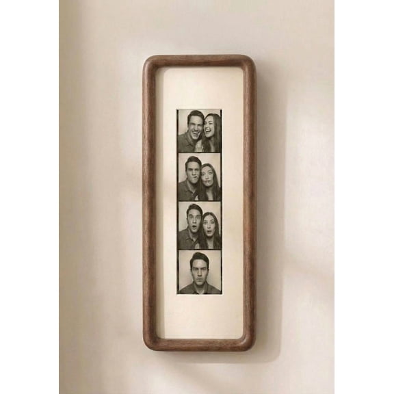 Custom Photobooth Frame, Photo Strip Frame, Walnut Wood Picture Frame, Ready to Hang, Colored Mount, Autophotomat Print Frame