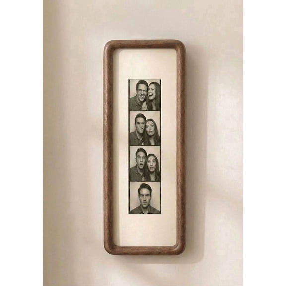 Custom Photobooth Frame, Photo Strip Frame, Walnut Wood Picture Frame, Ready to Hang, Colored Mount, Autophotomat Print Frame