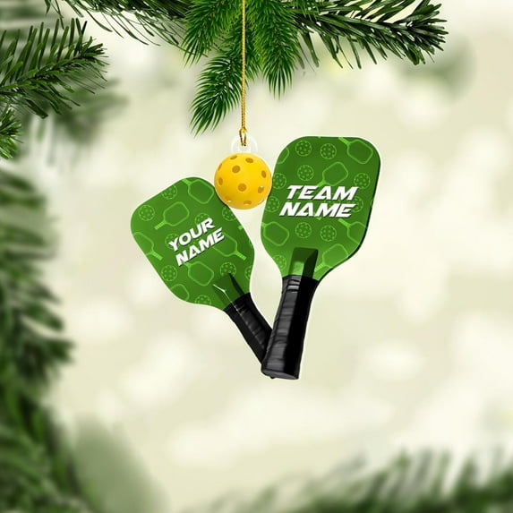 Custom Pickleball Ornament 2025 Pickle Baller Sport Gifts Ornament Pickleball Paddles Ornament 2025 Pickleball Player Gifts Christmas Tree Pickleball Christmas Ornaments 2025 (OPB5) - 3295 (Green)