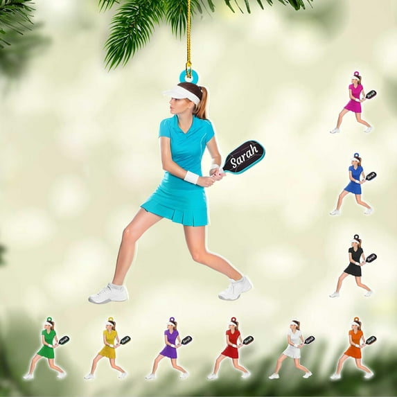 Custom Pickleball Ornament 2025 Pickle Baller Sport Gifts Ornament Pickleball Paddles Ornament 2025 Pickleball Player Gifts Christmas Tree Pickleball Christmas Ornaments 2025 (OPB11) - 3296 (Cyan)
