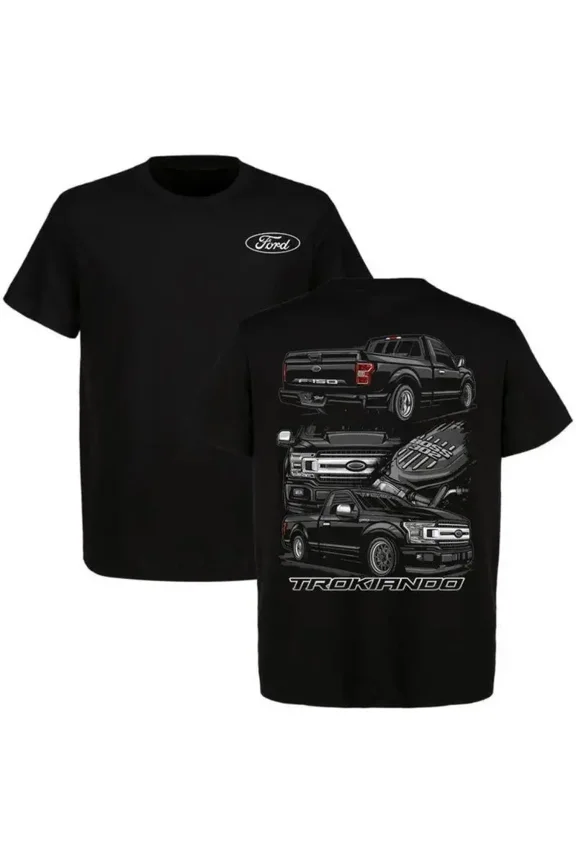 Custom Pickup Truck Graphic Tee - 100% Cotton Vintage Classic Truck Trokiando Menswear Apparel, Short Sleeve Classic Tops Funny Streetwear Gift For Men