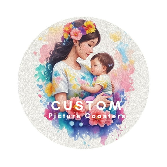 Custom Picture Coasters - Personalized Coasters for Drinks and Coffee Cups - Non-Slip, Non-Stick, Tabletop Protection and Decor - 4 Inches, Set of 4