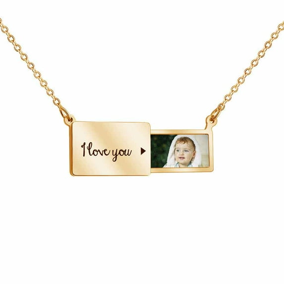 Custom Picture Necklace Personalized Customized Photo Pendant Necklace Customized Engraved Message Name Date Phrase Gift for for Mother Grandmother Wife