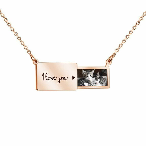 Custom Picture Necklace Personalized Customized Photo Pendant Necklace Customized Engraved Message Name Date Phrase Gift for for Mother Grandmother Wife