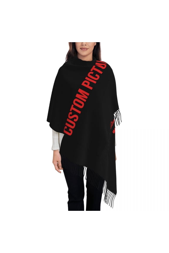 Custom Picture Women's Pashmina Shawl Wraps Fringe Scarf Long Large Scarf