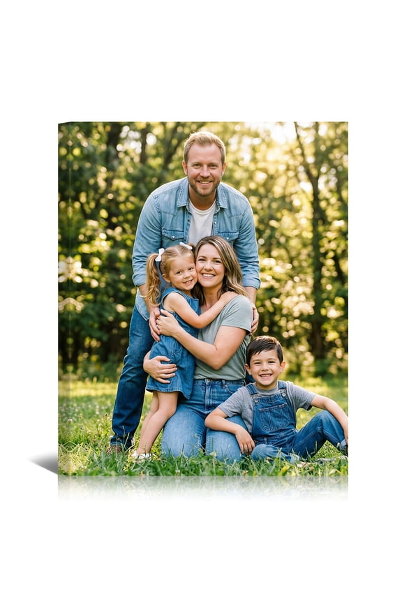 Custom Pictures on Canvas Prints with Your Photos, Personalized Wall Art Decor Gifts for Family Mom Dad Couples Baby Pets Home Office, 11x14inch