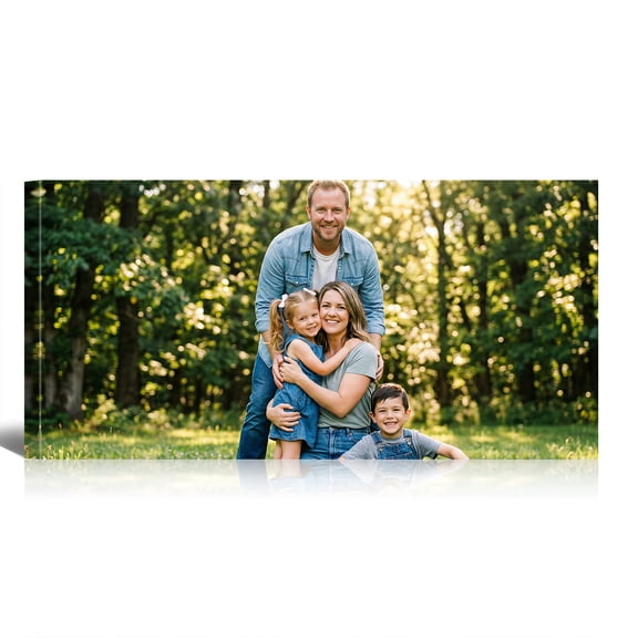 Custom Pictures on Canvas Prints with Your Photos, Personalized Wall Art Decor Gifts for Family Mom Dad Couples Baby Pets Home Office, 16x8inch