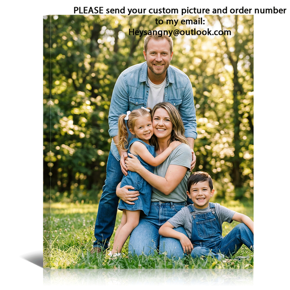 Custom Pictures on Canvas Prints with Your Photos, Personalized Wall Art Decor Gifts for Family Mom Dad Couples Baby Pets Home Office, 8x10inch