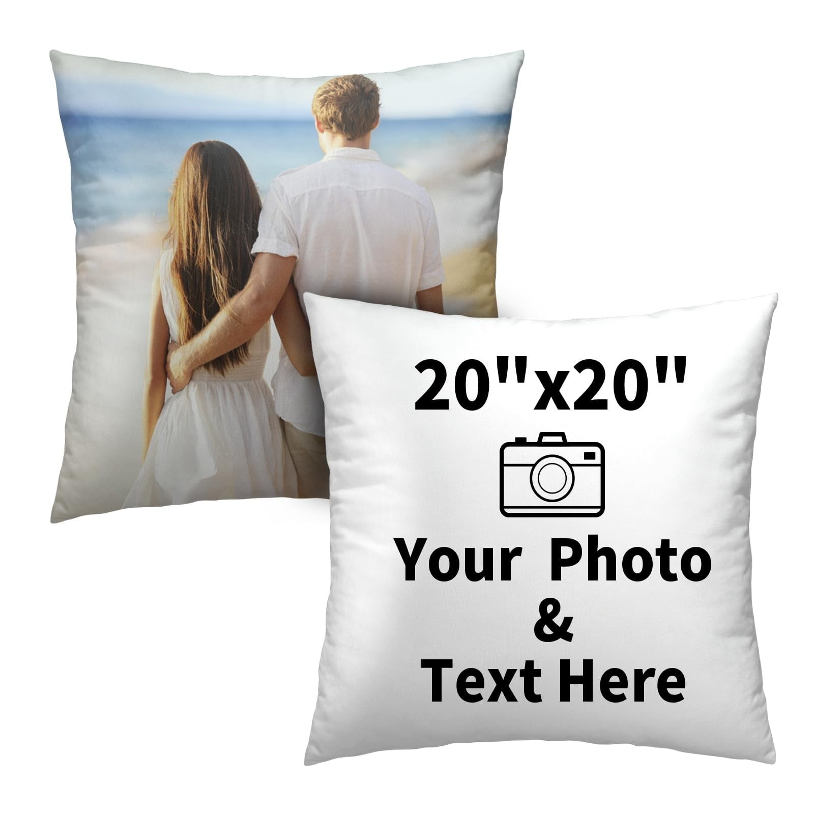 Custom Pillow Case Design Photos or Text Customize Throw Pillowcase Singe Sides Printed Cushion Covers Personalized Pet Photo Pillow Love Photo Throw Pillow Walmart