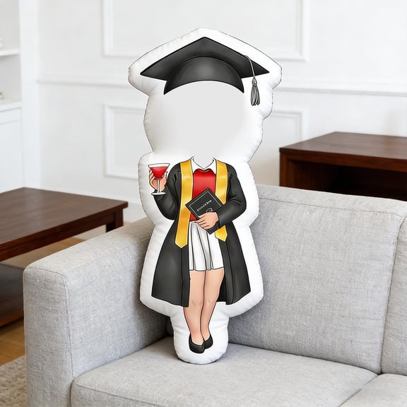 Custom Pillow - Personalized Face Pillow With Photo Fanny Graduate Pillow Plush Doll 2026 Graduation Gifts For Masters Degree, College, High School, Phd Grad Gift For Nurse Law School Home Decor
