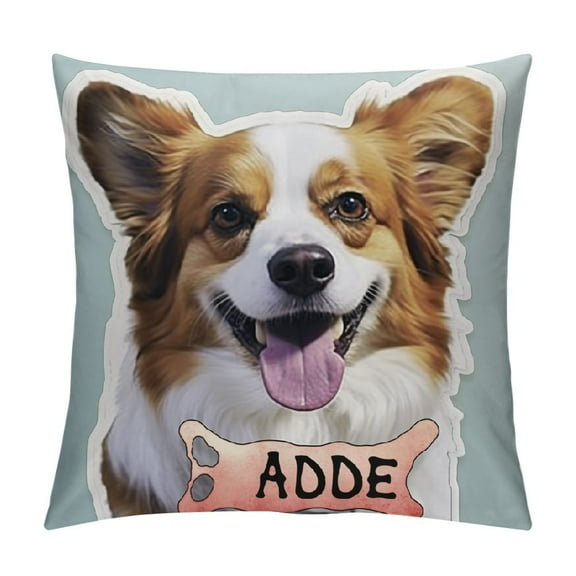 Custom Pillow with Picture Text Customized Pet Dog Photo Pillowcase, Personalized Throw Pillow Cover, Valentines Anniversary Love Keepsake Gifts Two-Sides Desi")-No Filling
