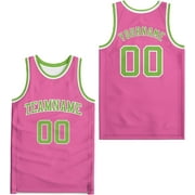 Custom Pink Basketball Jersey with Name & Number Personalized Basketball Shirt