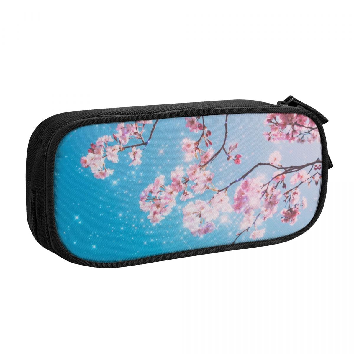 Custom Pink Floral Cherry Blossom Pencil Cases for Gilrs Big Capacity ...