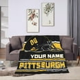 thumbnail image 1 of Custom Pittsburgh Blanket Personalized Throw Blankets Name Number Gifts for Men Women Boy Football Style Decor, 1 of 6