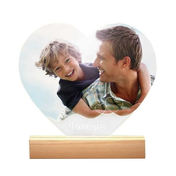 Custom Plaque Picture Frame DIY Acrylic Wooden Plaque With Photo Letter Night Light Custom Anniversary Birthday Presents For Women Men DIY Various Holiday Presents For Him Her Hairdresser Snowflake