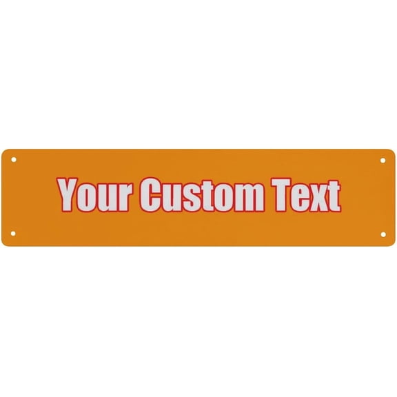 Custom Plaque Wall Hanging, Personalized Office or Desk Name Plate, Dark Orange Style, 16 x 4 Inch