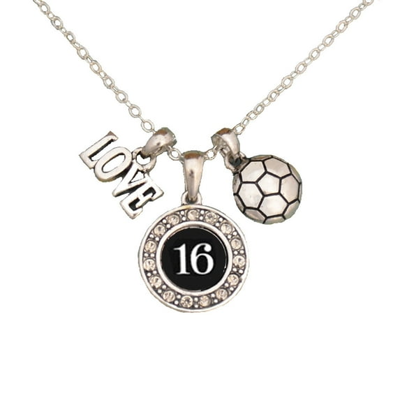 Custom Player ID Soccer Necklace (#16, One Size)