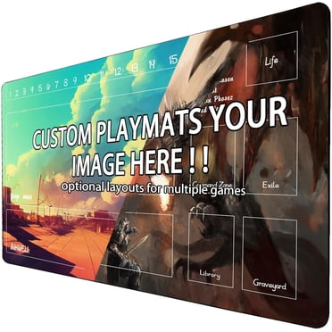 Custom Gaming Playmat 31x15.5 Inches - Personalized TCG Mat With Non-Slip Rubber Base