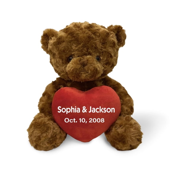 Custom Plush Teddy Bear with Name & Heart – Personalized Stuffed Animal for Girlfriend, Boyfriend, Mom, Graduation or Romantic Valentine’s Day Gift Brown