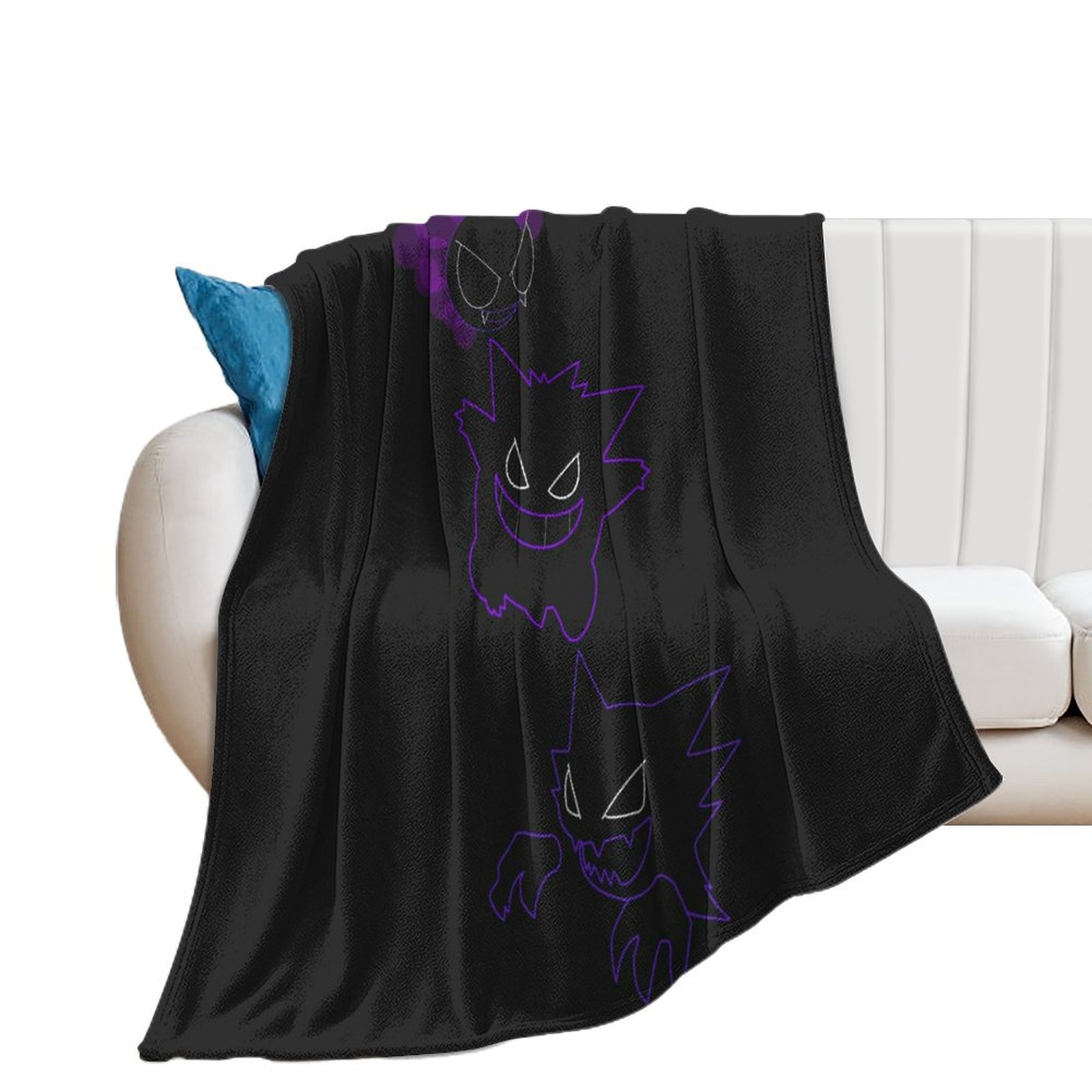 Custom Pokemon_Gengar Blanket Large Size Camping Blanket Character