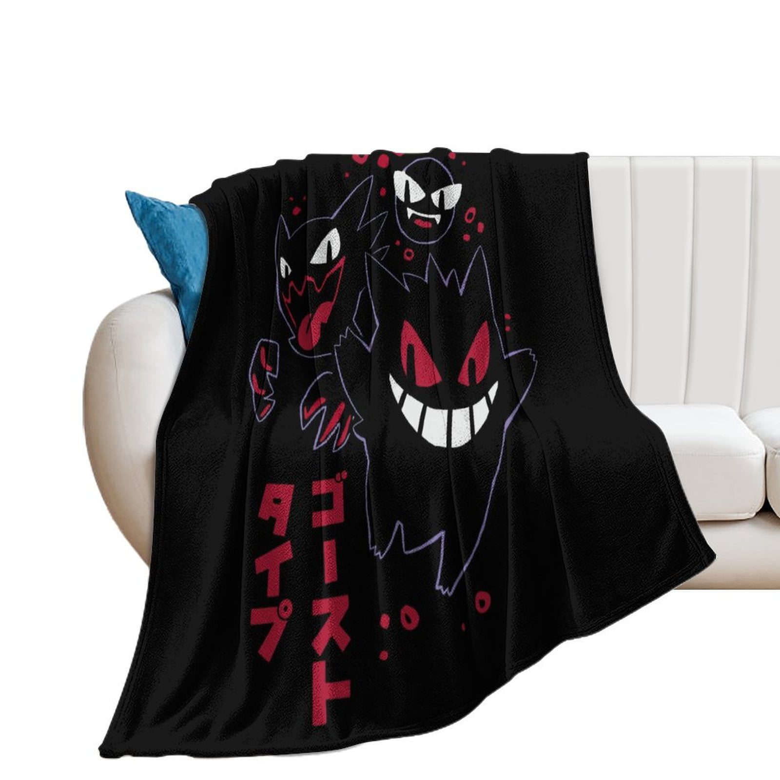 Custom Pokemon_Gengar Blanket Large Size Camping Blanket Character