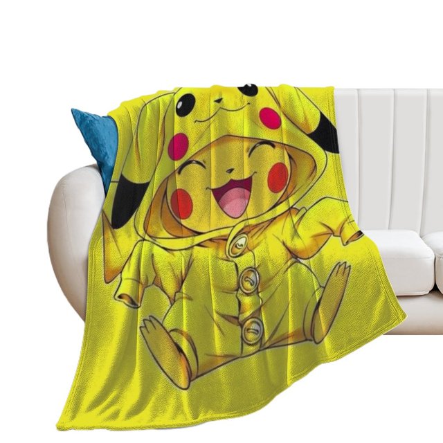 Custom Pokemon_Pikachu Blanket Large Size Camping Blanket Character