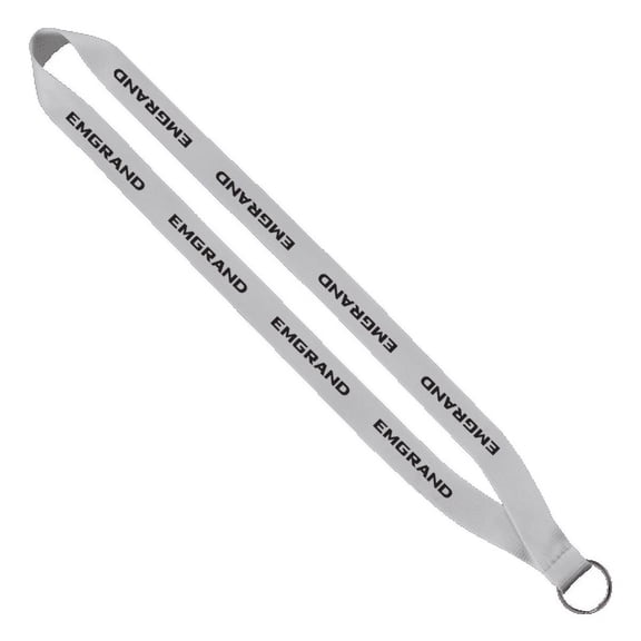 Custom Polyester Lanyard with Sewn Silver Metal Split-Ring, Set of 100, Personalized Bulk Pack - Durable & Stylish Neck Strap for ID Badges, Keys, Events, Conferences, and Offices - 3/4" - White