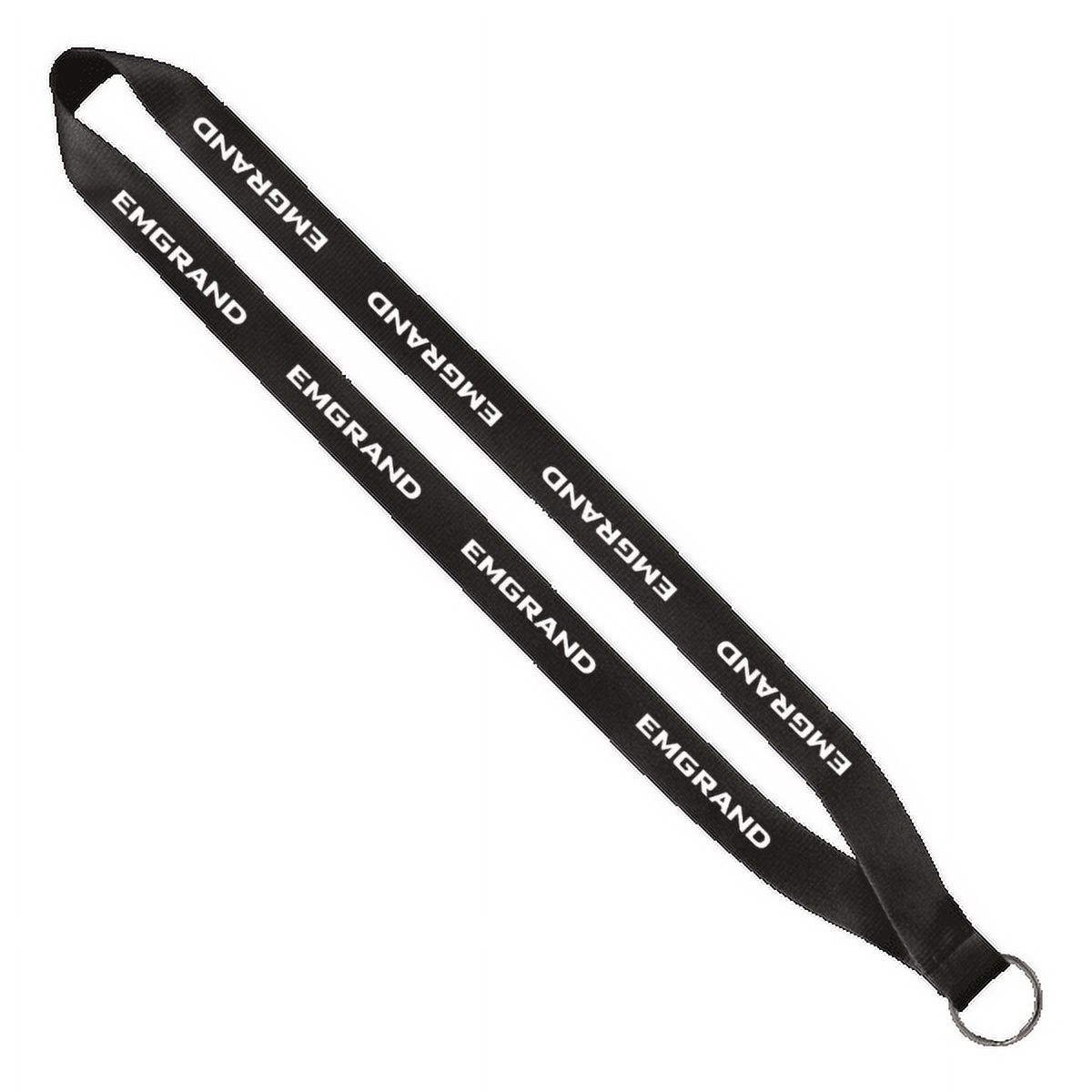 Custom Polyester Lanyard with Sewn Silver Metal Split-Ring, Set of 100, Personalized Bulk Pack - Durable & Stylish Neck Strap for ID Badges, Keys, Events, Conferences, and Offices - 3/4" - Black
