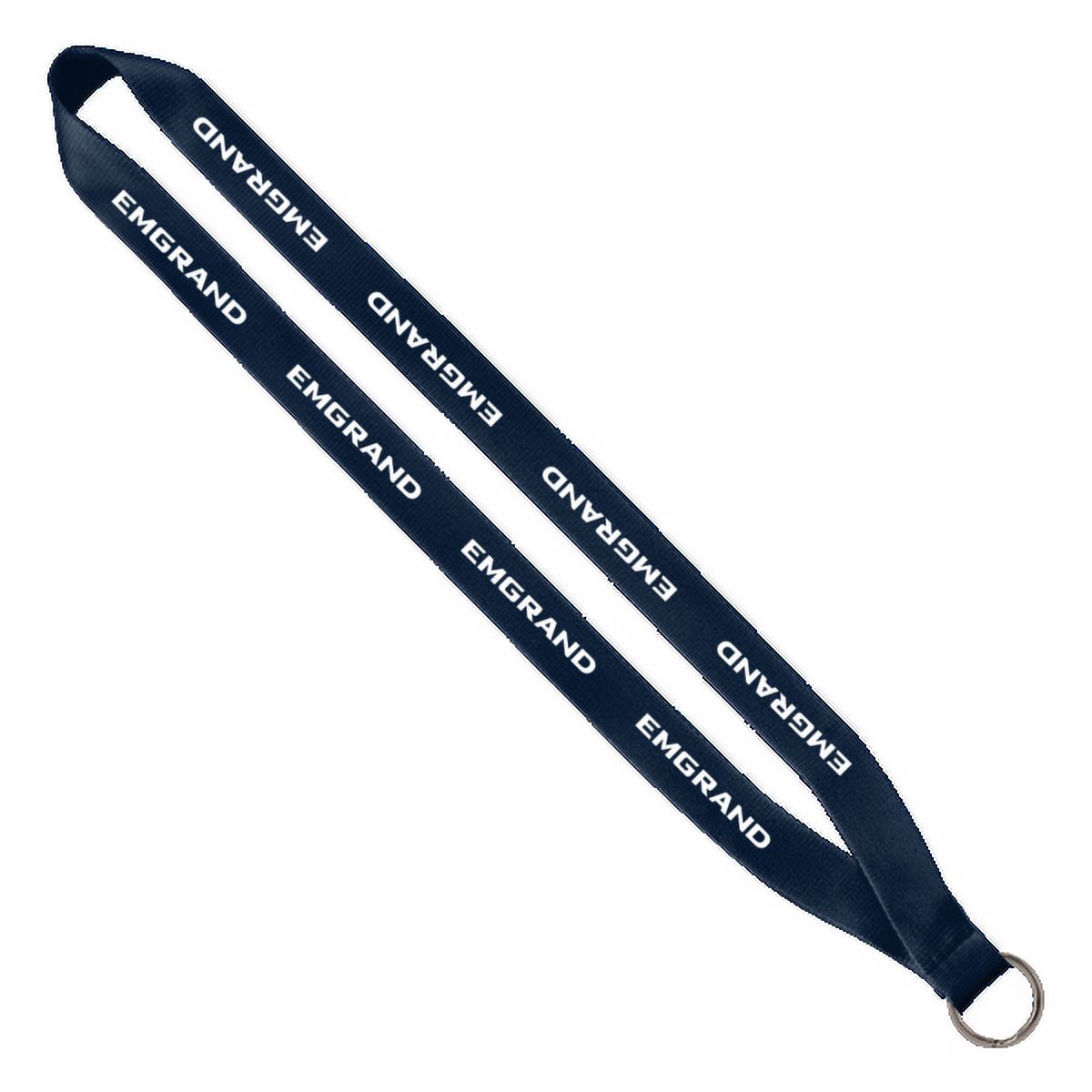 Custom Polyester Lanyard with Sewn Silver Metal Split-Ring, Set of 500, Personalized Bulk Pack - Durable & Stylish Neck Strap for ID Badges, Keys, Events, Conferences, and Offices - 3/4" - Navy