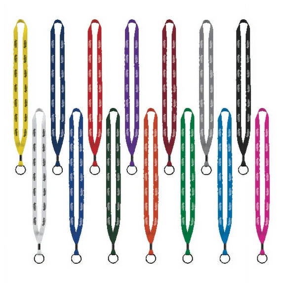 Custom Polyester Office Neck Adjustable Lanyard with Metal Crimp & Split-Ring Attachment, Set of 100, Personalized Bulk Pack, Professional Strap ID Badges, Keys, and Access Cards - ½” - Navy