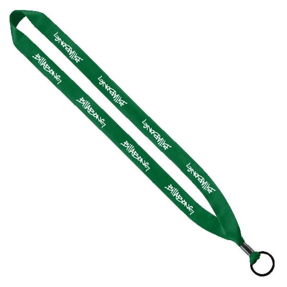 Custom Polyester Office Neck Adjustable Lanyard with Metal Crimp & Split Ring Attachment, Set of 100, Personalized Bulk Pack, Professional Strap ID Badges, Keys, and access Cards -3/4" - Grass Green