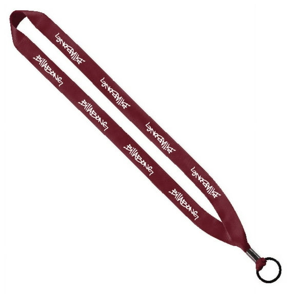 Custom Polyester Office Neck Adjustable Lanyard with Metal Crimp & Split Ring Attachment, Set of 250, Personalized Bulk Pack, Professional Strap ID Badges, Keys, and access Cards -3/4" - Burgundy