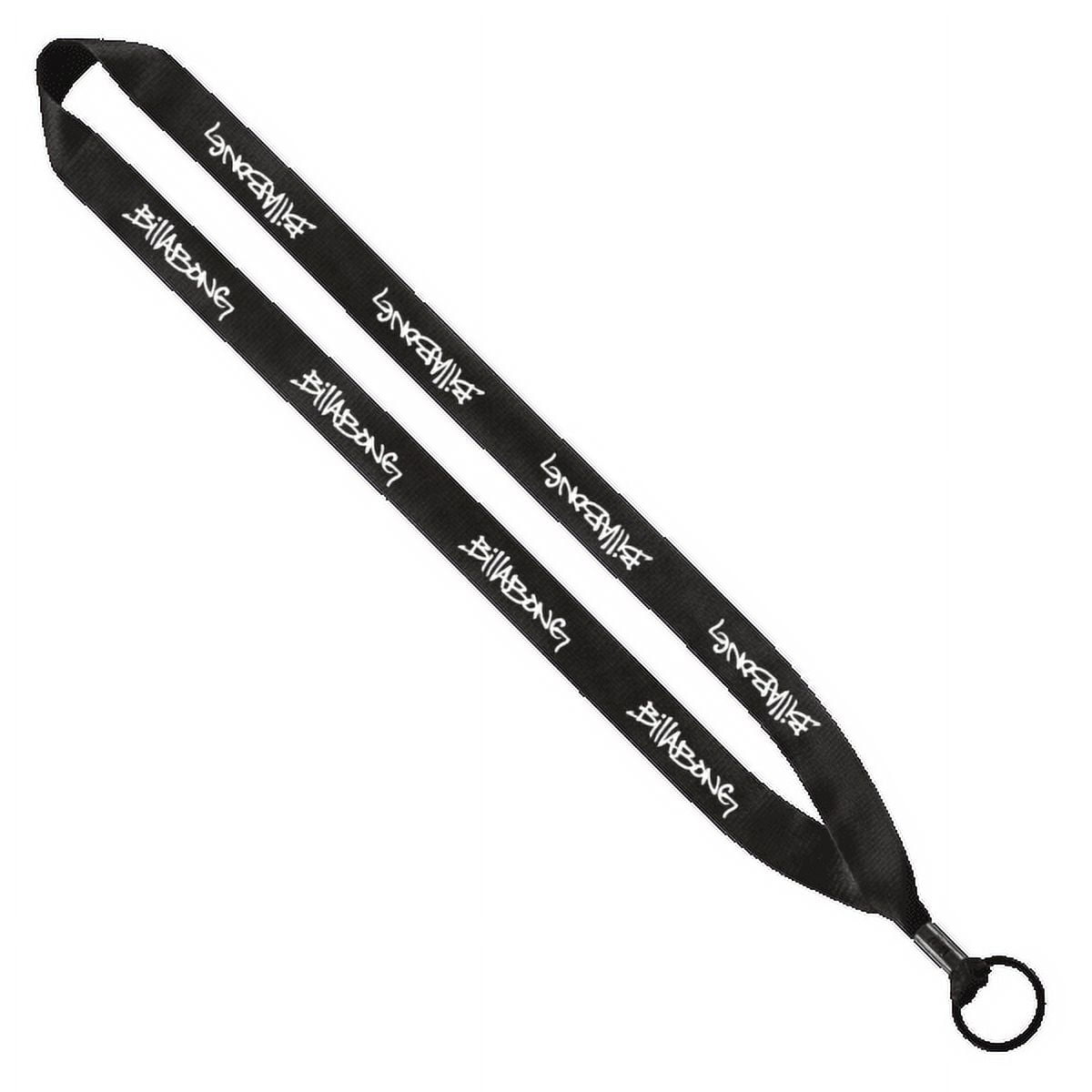 Custom Polyester Office Neck Adjustable Lanyard with Metal Crimp & Split Ring Attachment, Set of 250, Personalized Bulk Pack, Professional Strap ID Badges, Keys, and access Cards -3/4" - Black