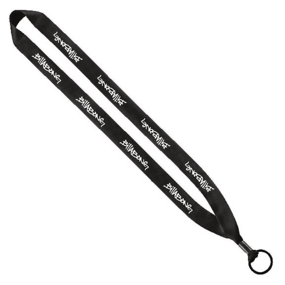 Custom Polyester Office Neck Adjustable Lanyard with Metal Crimp & Split Ring Attachment, Set of 250, Personalized Bulk Pack, Professional Strap ID Badges, Keys, and access Cards -3/4" - Black