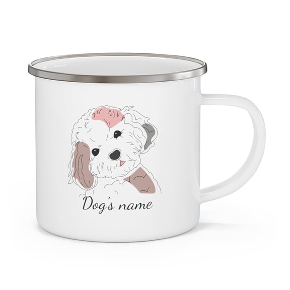 Custom Poodle Enamel Camping Mug