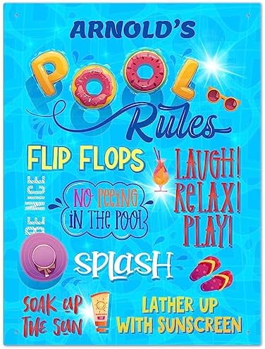Custom Pool Rule Signs, Personalized Sign for Pool, for Gift, Family ...
