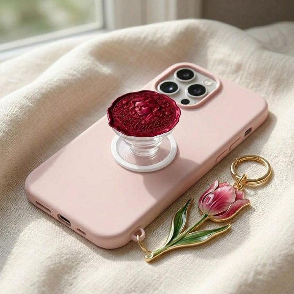 Custom Portrait Phone Grip, Personalized Name Phone Holder, Custom Photo Phone Stand, Aesthetic Acrylic Phone Accessory Gift